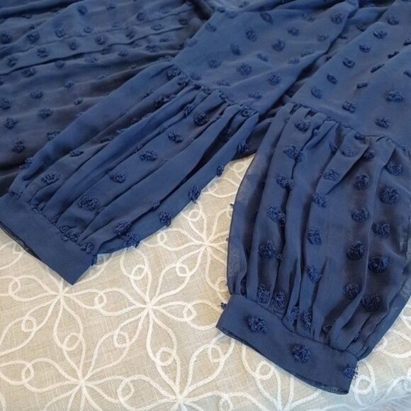 Elesol Swiss Dot Open Front Blue Kimono Cardigan Size Small - Picture 8 of 9